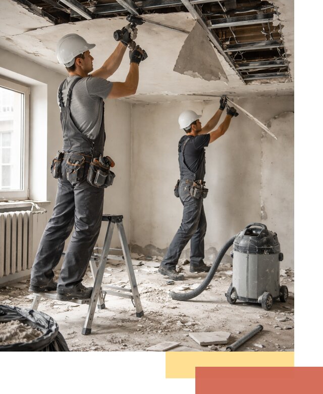 Демонтаж гипсокартонного потолка в Киржаче быстро и аккуратно