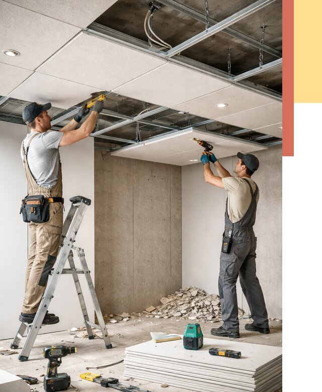 Монтаж акустического потолка в Киржаче от 6702 руб/м2 — быстро и недорого | ОТДЕЛОЧНИК-Крж