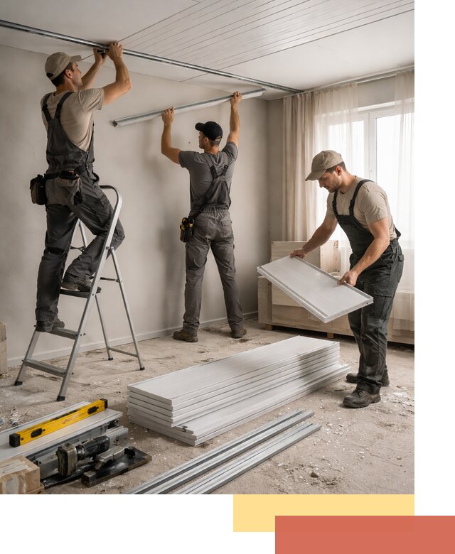 Монтаж потолка из ПВХ панелей в Киржаче оперативно и качественно