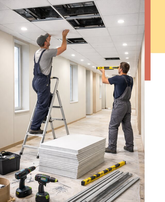 Ремонт потолка Армстронг в Киржаче от 4640 руб. — быстро и недорого | ОТДЕЛОЧНИК-Крж