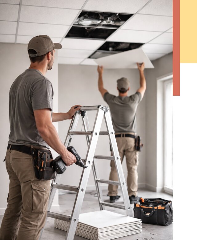 Обслуживание подвесного потолка в Киржаче от 3609 руб. — быстро и недорого | ОТДЕЛОЧНИК-Крж