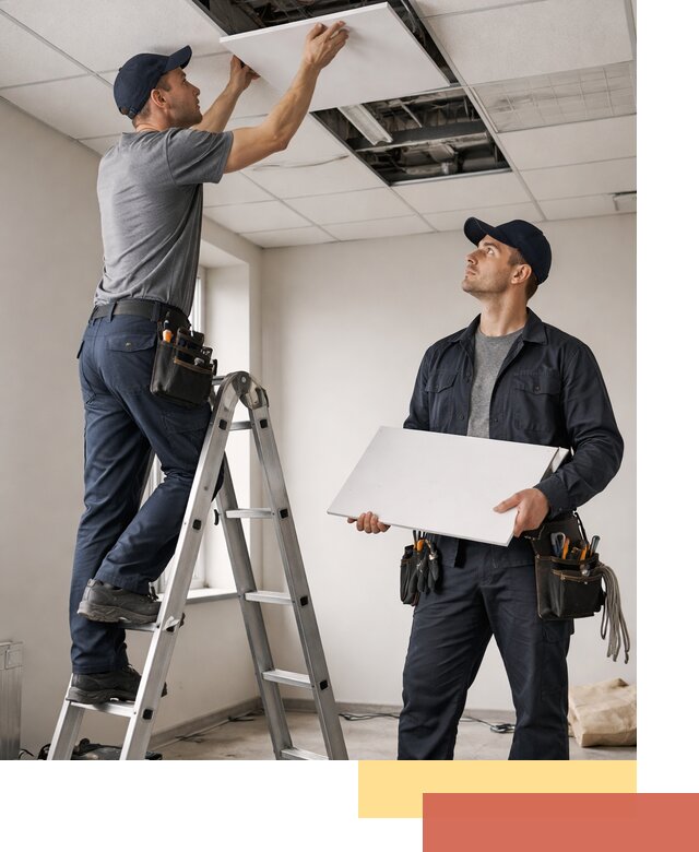 Обслуживание подвесного потолка в Киржаче — ремонт и чистка