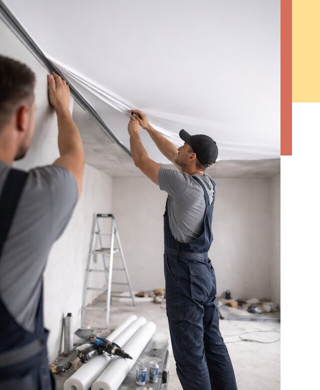 Монтаж матового натяжного потолка в Киржаче от 4640 руб./м² — быстро и недорого | ОТДЕЛОЧНИК-Крж