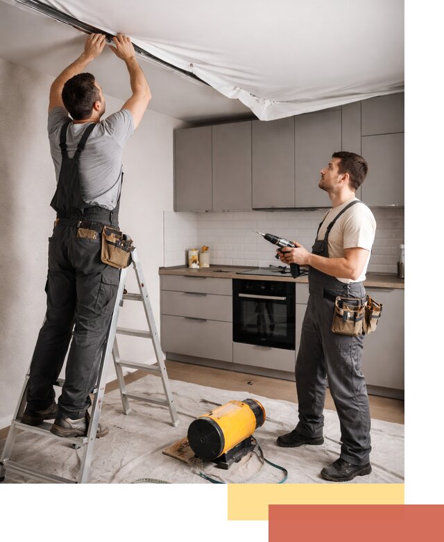 Монтаж натяжного потолка на кухне в Киржаче