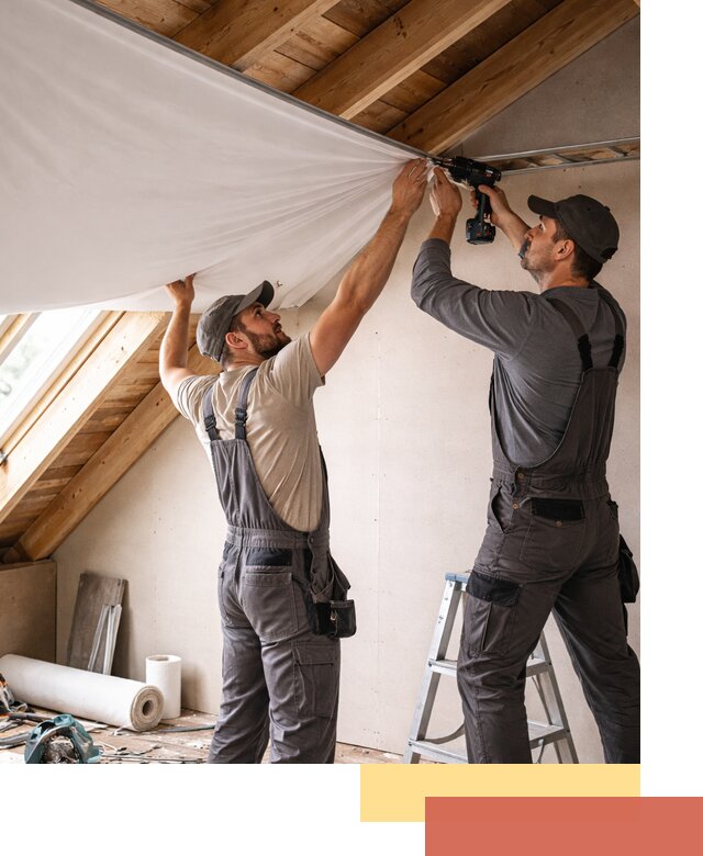 Монтаж натяжного потолка в мансарде в Киржаче