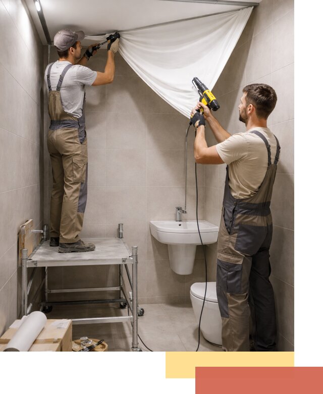 Монтаж натяжного потолка в санузле в Киржаче