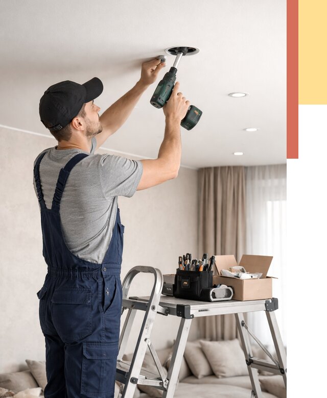 Установка и монтаж точечных светильников в натяжной потолок в Киржаче от 1856 руб. | ОТДЕЛОЧНИК-Крж