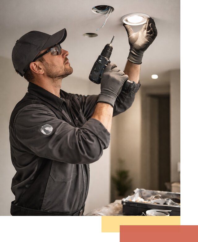 Установка точечных светильников в натяжной потолок в Киржаче