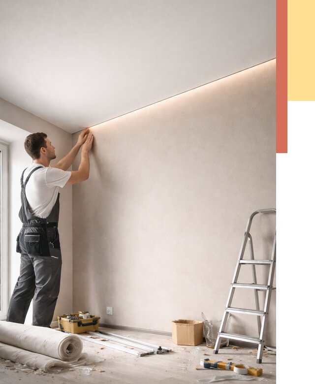 Теневые натяжные потолки в Киржаче от 8454 руб. под ключ | ОТДЕЛОЧНИК-Крж