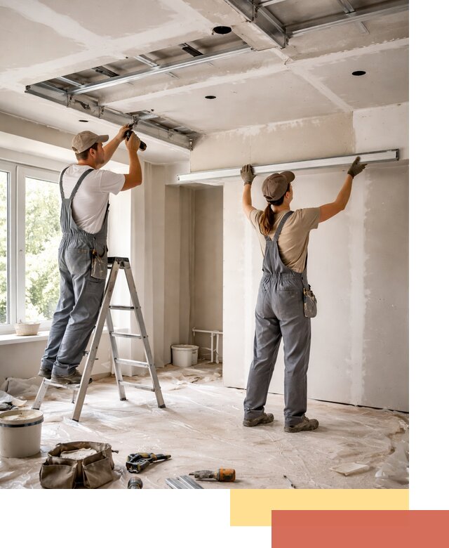 Монтаж многоуровневого потолка из гипсокартона в Киржаче