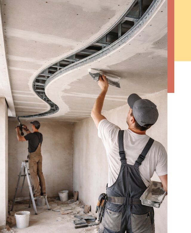 Криволинейный потолок из гипсокартона в Киржаче от 2165 руб./м2 | ОТДЕЛОЧНИК-Крж