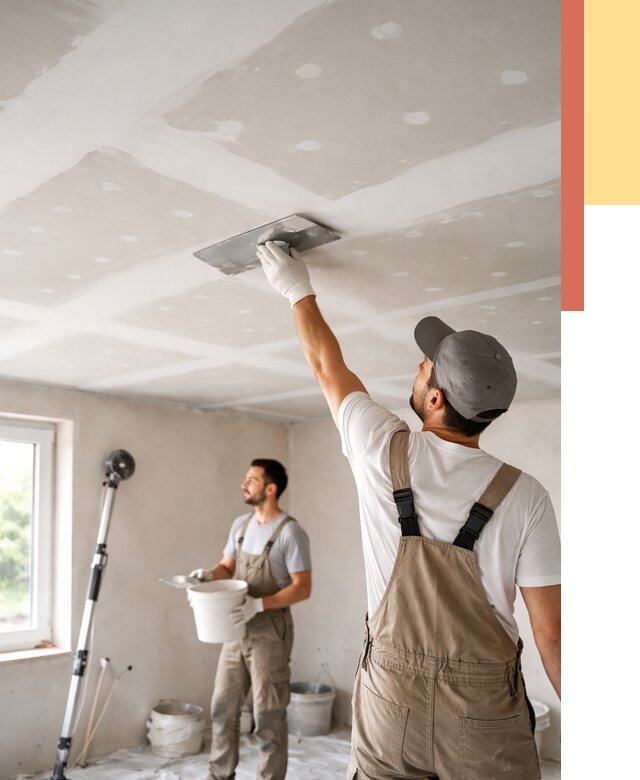 Шпаклевка потолка из гипсокартона в Киржаче от 3299 руб./м2 — услуги под ключ | ОТДЕЛОЧНИК-Крж