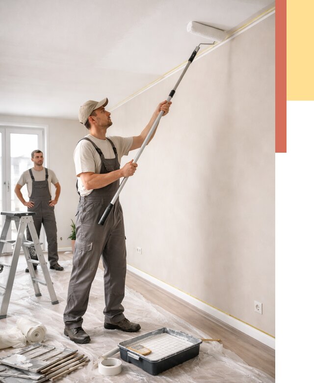 Покраска потолка из гипсокартона в Киржаче от 4640 руб./м2 — услуги под ключ | ОТДЕЛОЧНИК-Крж