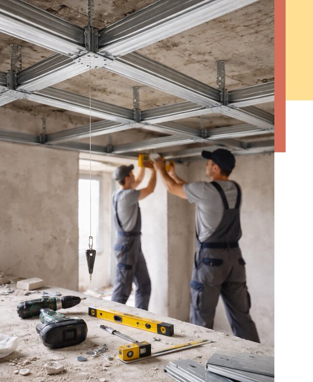 Монтаж каркаса потолка из профиля в Киржаче от 4640 руб. — услуги ОТДЕЛОЧНИК-Крж