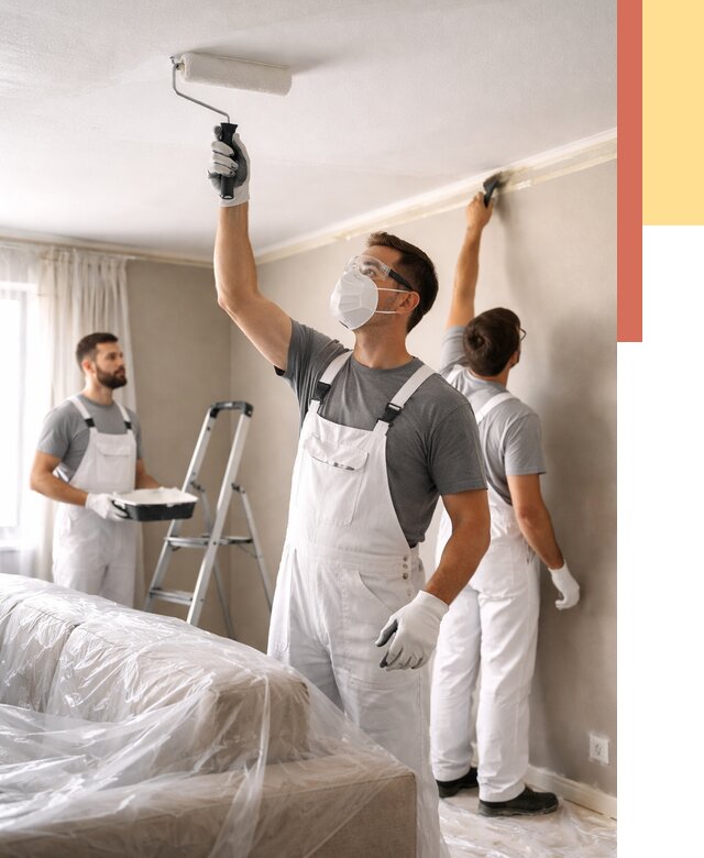 Покраска потолка водоэмельсионной краской в Киржаче от 2268 руб/м² — услуги под ключ | ОТДЕЛОЧНИК-Крж