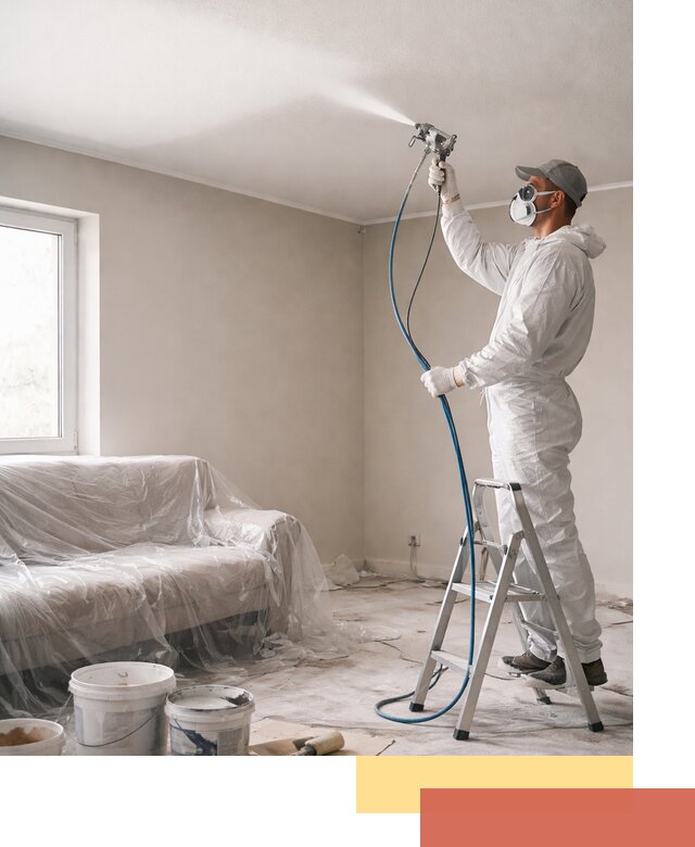 Покраска потолка краскопультом в Киржаче быстро и качественно