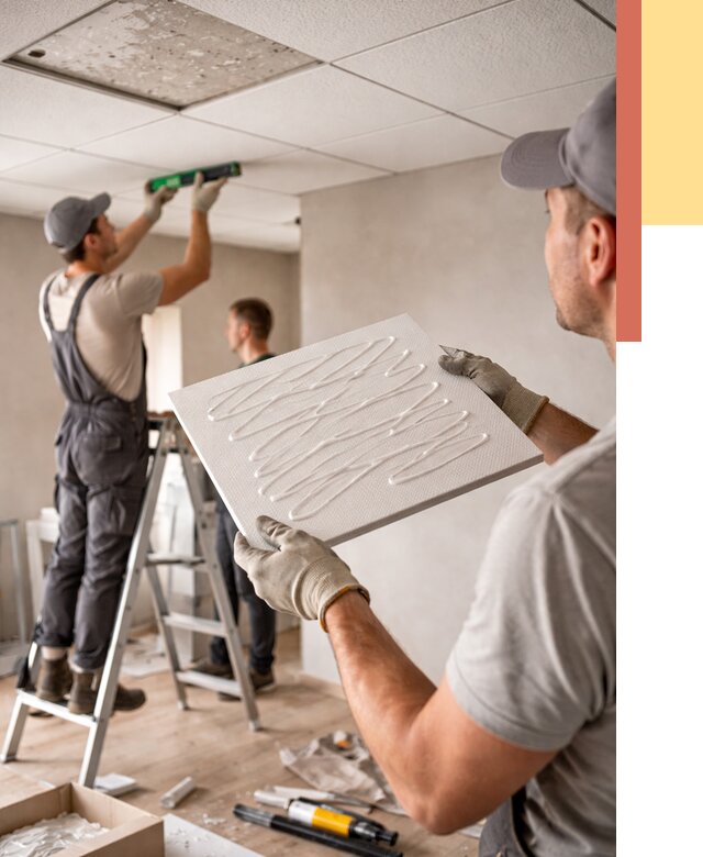 Монтаж потолочной плитки в Киржаче от 4640 руб. — быстро и недорого | ОТДЕЛОЧНИК-Крж