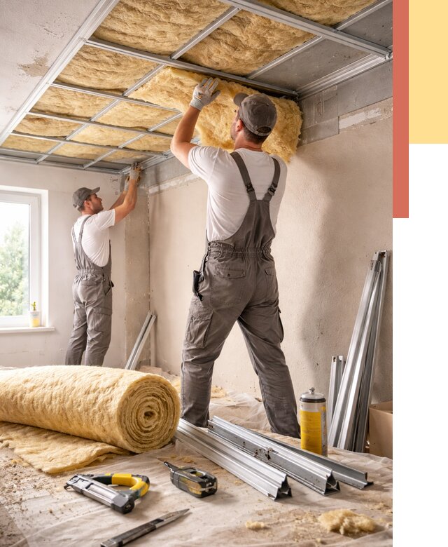 Утепление потолка в Киржаче от 7423 руб/м2 — недорого, быстро, под ключ | ОТДЕЛОЧНИК-Крж